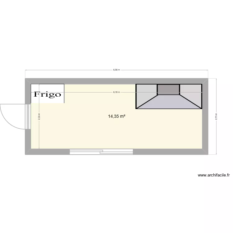 projet container. Plan de 1  et 14 m²