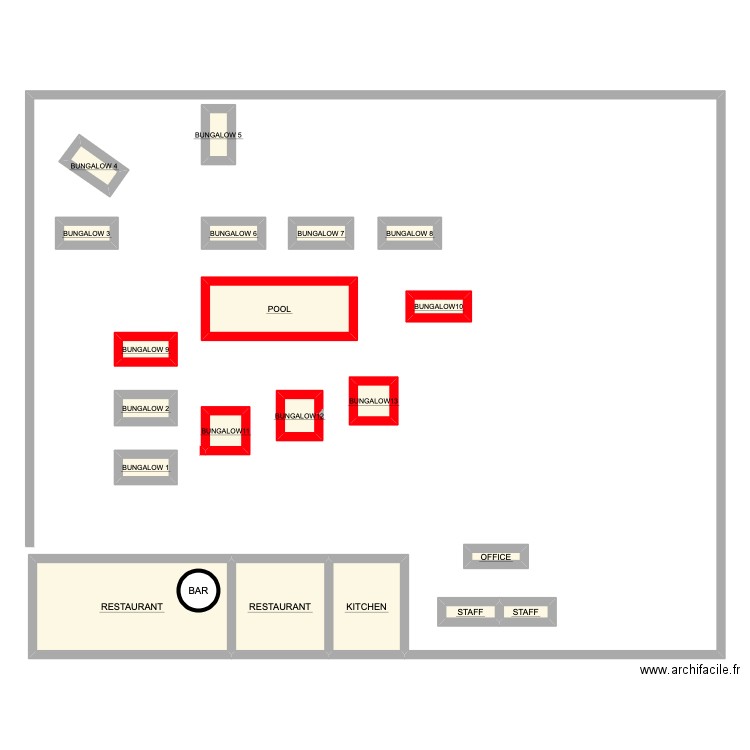 Cap 2eme jet. Plan de 20 pièces et 60 m2