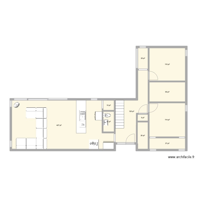 maison du boise. Plan de 11 pièces et 89 m2