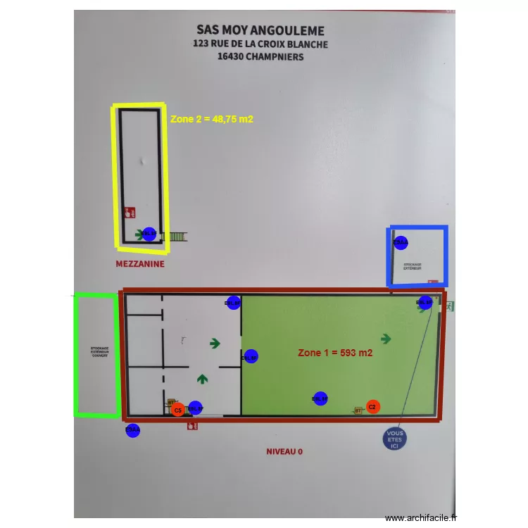 Plan Zone Moy Angoul&ecirc;me. Plan de 