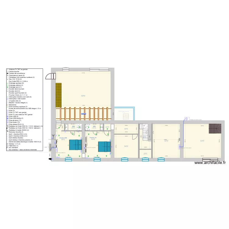 R&eacute;novation 3 chambres. Plan de 25 Pièces et 398 m²
