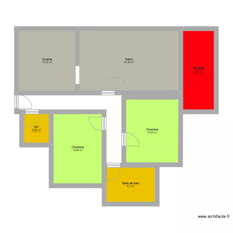 maison. Plan de 7 pièces et 76 m²