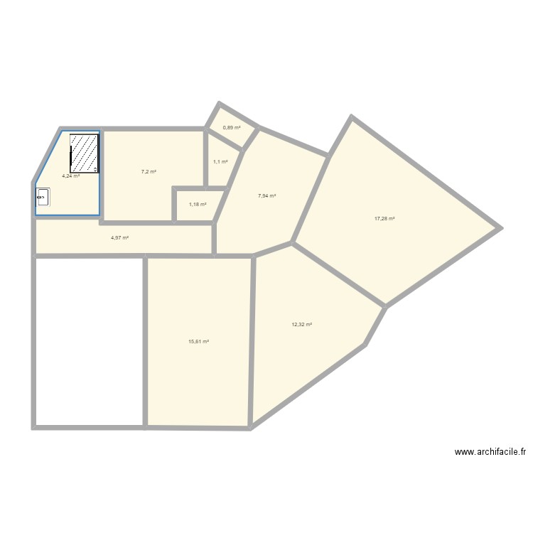 Molitor. Plan de 0 pièce et 0 m2