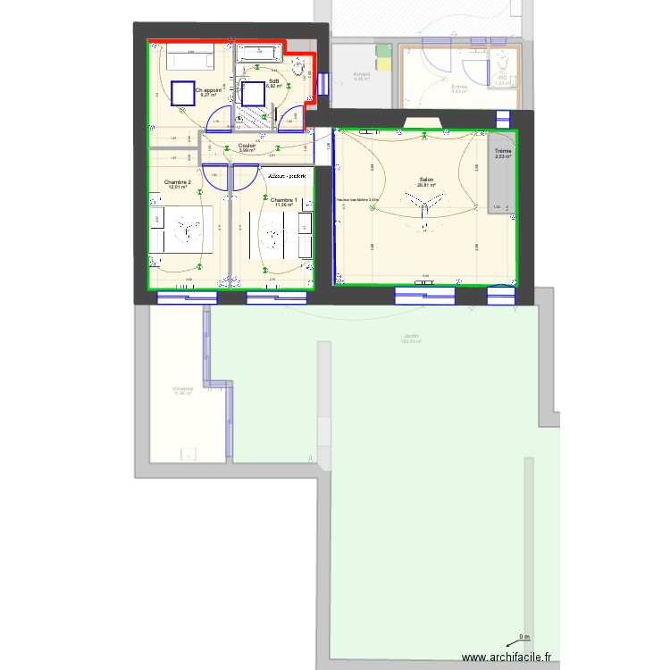 2025 essai rebuild. Plan de 25 pièces et 621 m2