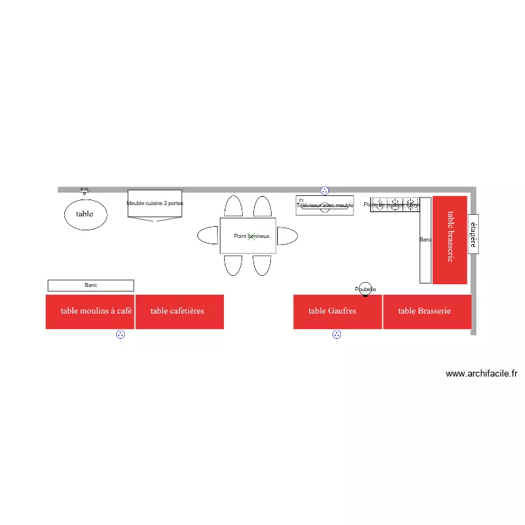 stand cuisine. Plan de 