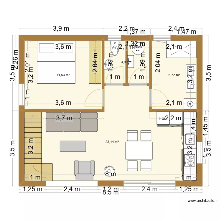SAM III. Plan de 4  et 50 m²