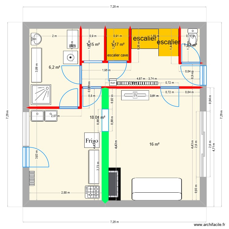 RDC maison. Plan de 0 pièce et 0 m2