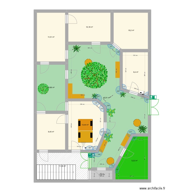 La Contée v2. Plan de 11 pièces et 138 m2