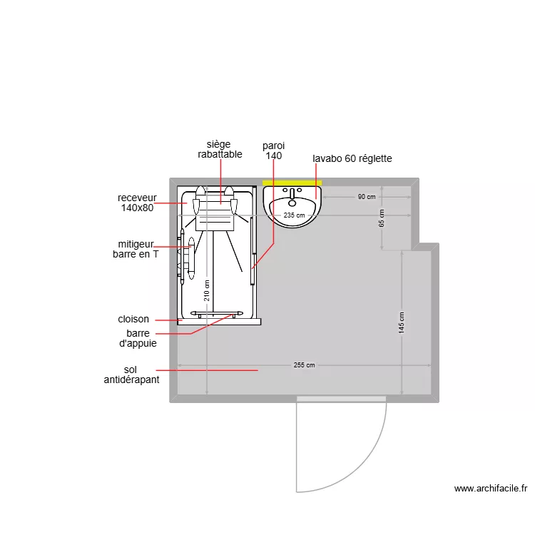 wouapi. Plan de 1  et 5 m²