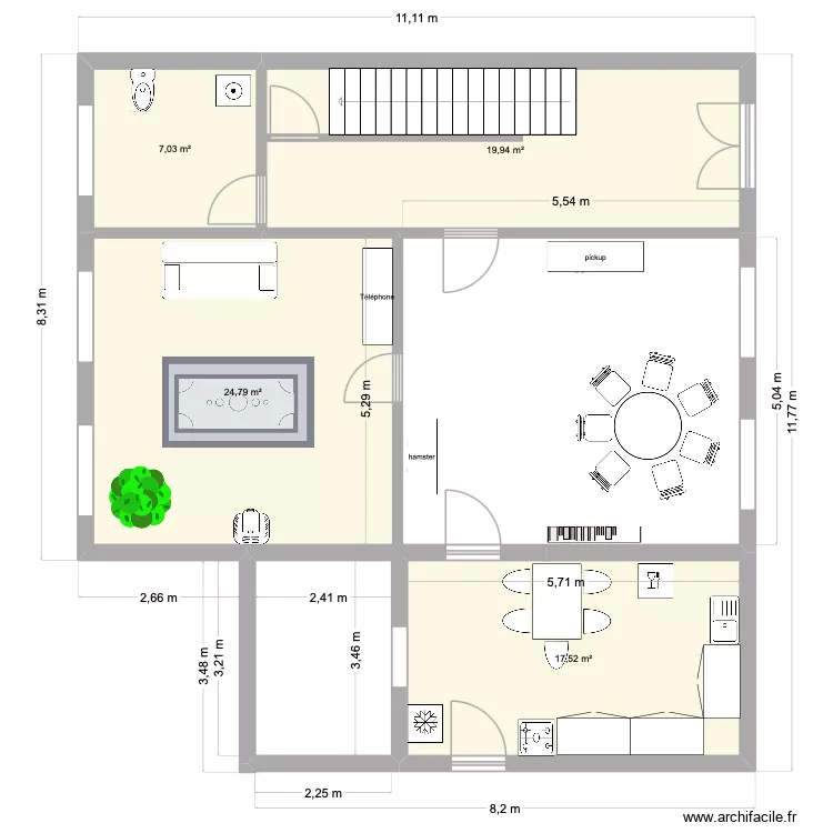 maleves R. Plan de 4  et 69 m²