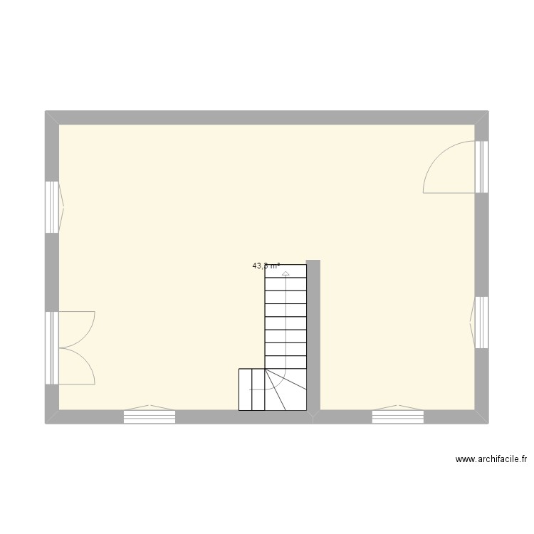 TRANO. Plan de 1 pièce et 43 m2