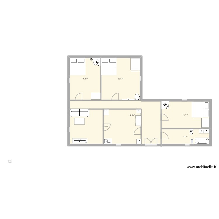 plan maison. Plan de 6 pièces et 119 m2