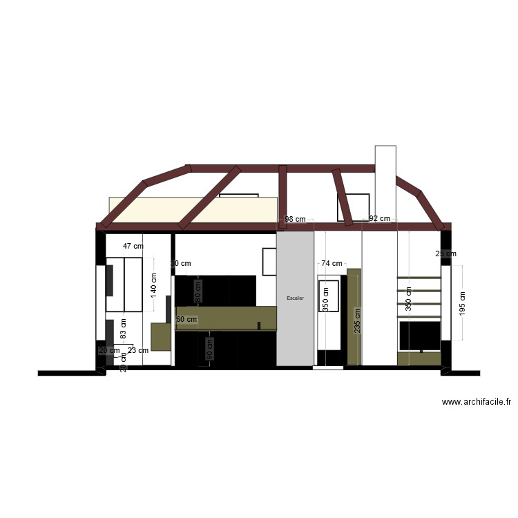 CC'. Plan de 0 pièce et 0 m2