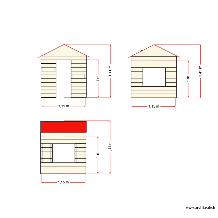 Maisonnette Facades. Plan de 0 pièce et 0 m2