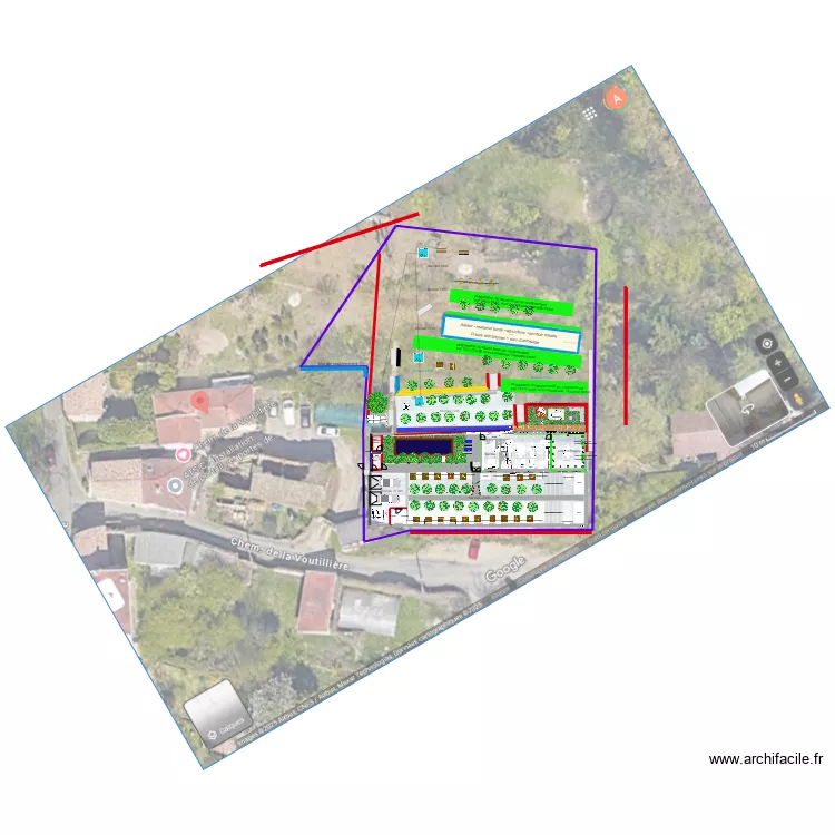 13m 85m2 -en vue agrandissement- petite terrasse-grande salle reunion VERANDA-rideau -ventilation -entree petite serre piscine interieure. Plan de 