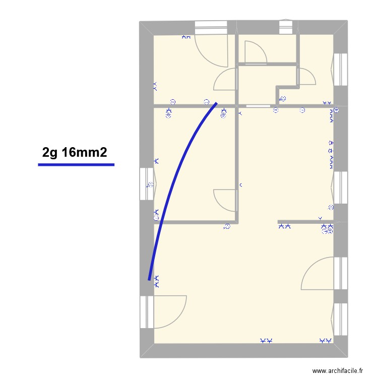 Joris déplacement tableau. Plan de 4 pièces et 73 m2