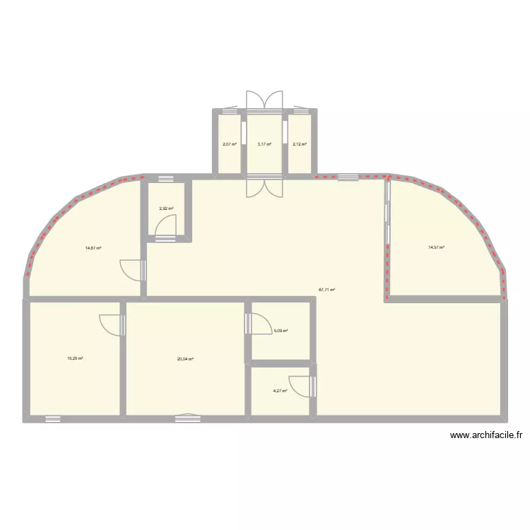villa rdc. Plan de 11 Pièces et 157 m²
