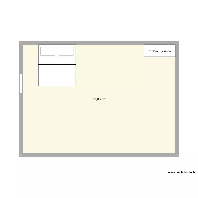 Chambre. Plan de 1 et 38 m² Chambre. Plan de 1 et 38 m²