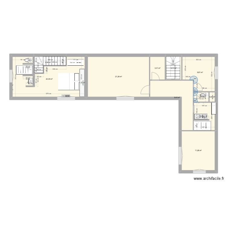 hardelot R+1. Plan de 12 pièces et 89 m2