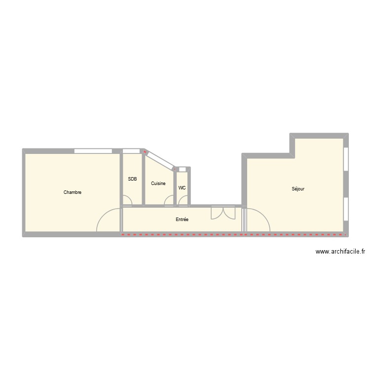 Malzard. Plan de 6 pièces et 37 m2