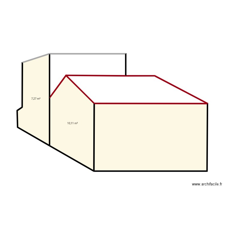 Mot cle. Plan de 3 pièces et 42 m2