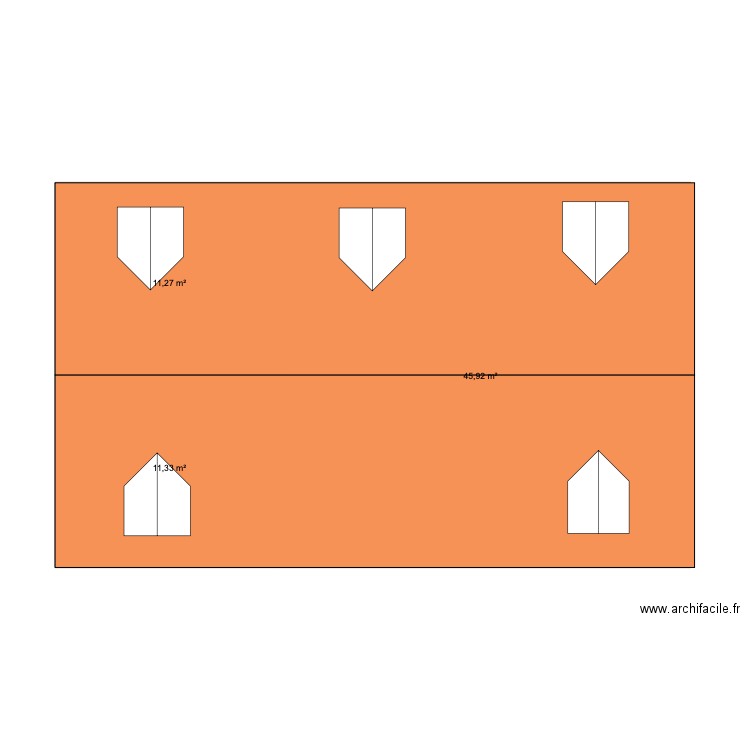 maison. Plan de 3 pièces et 69 m2