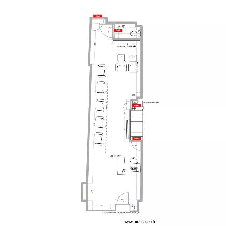 Local Laverie. Plan de 