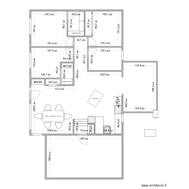 plan dave modif. Plan de 9 pièces et 140 m2