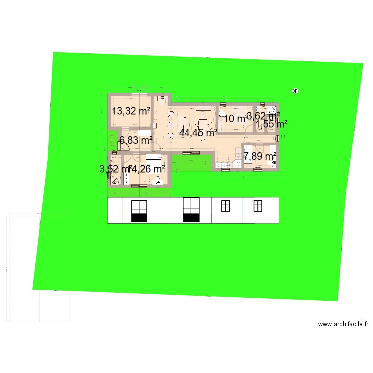 Ameugny Bernard 100 or2. Plan de 9 pièces et 105 m2