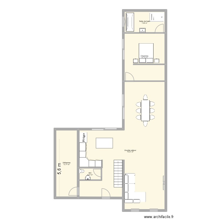 Maison. Plan de 7 pièces et 166 m2