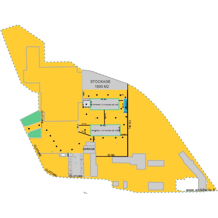 PLAN AMENAGEMENT TRANSPORT BERNARD -SCI IMMO. Plan de 18 pièces et 8413 m2