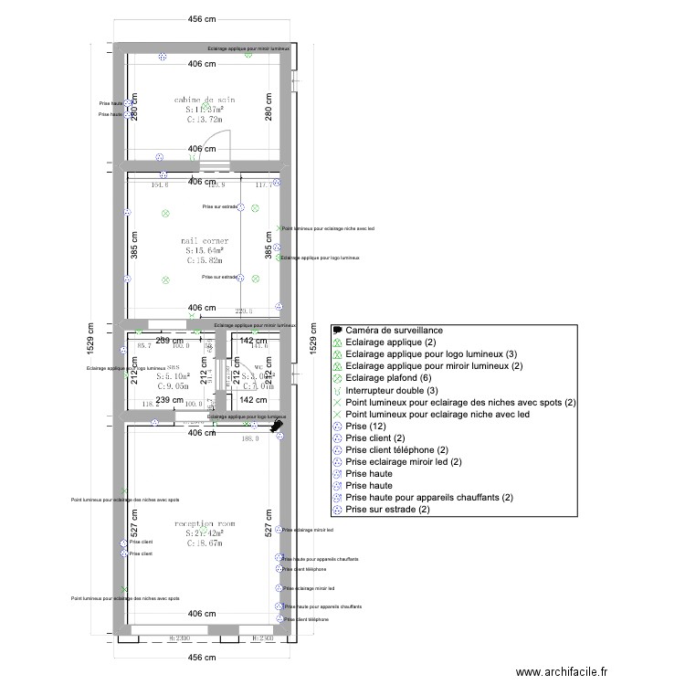 plan electrique zhelia. Plan de 5 pièces et 57 m2