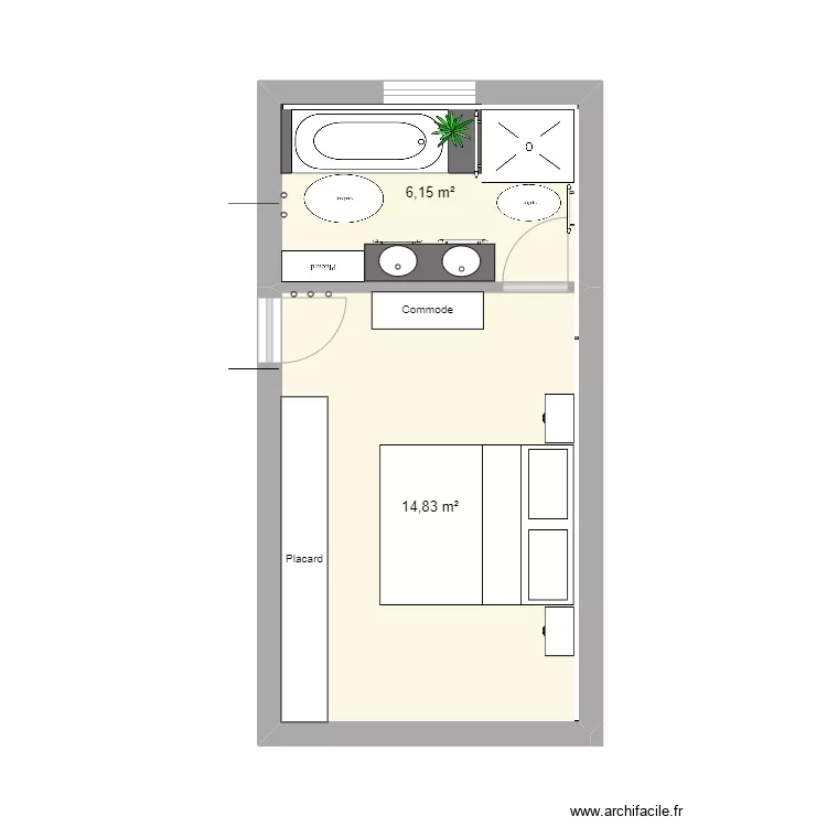 Salle de bains 241002. Plan de 