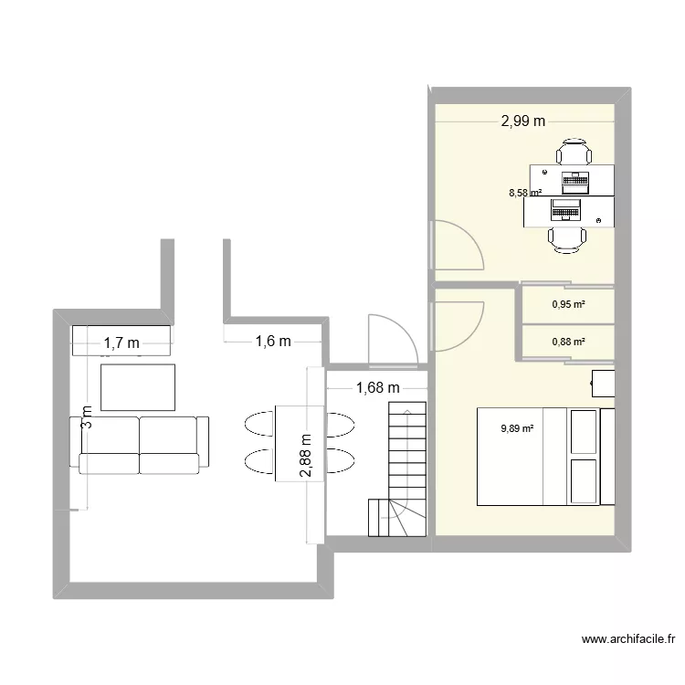 plan_la_salvetat_v3. Plan de 4  et 20 m²