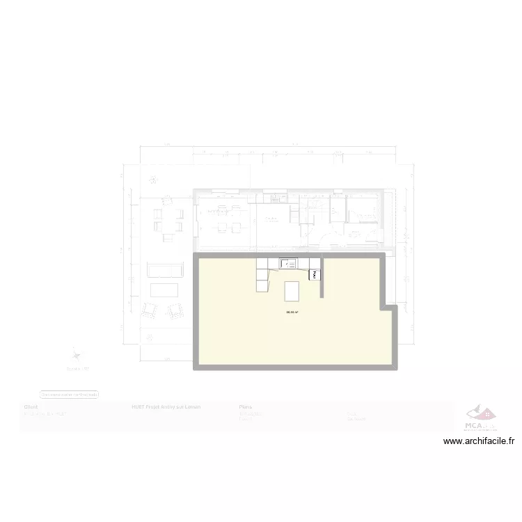 anthy1. Plan de 1 pièce et 56 m²