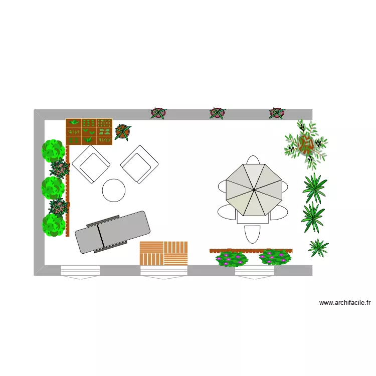 terrasse. Plan de 