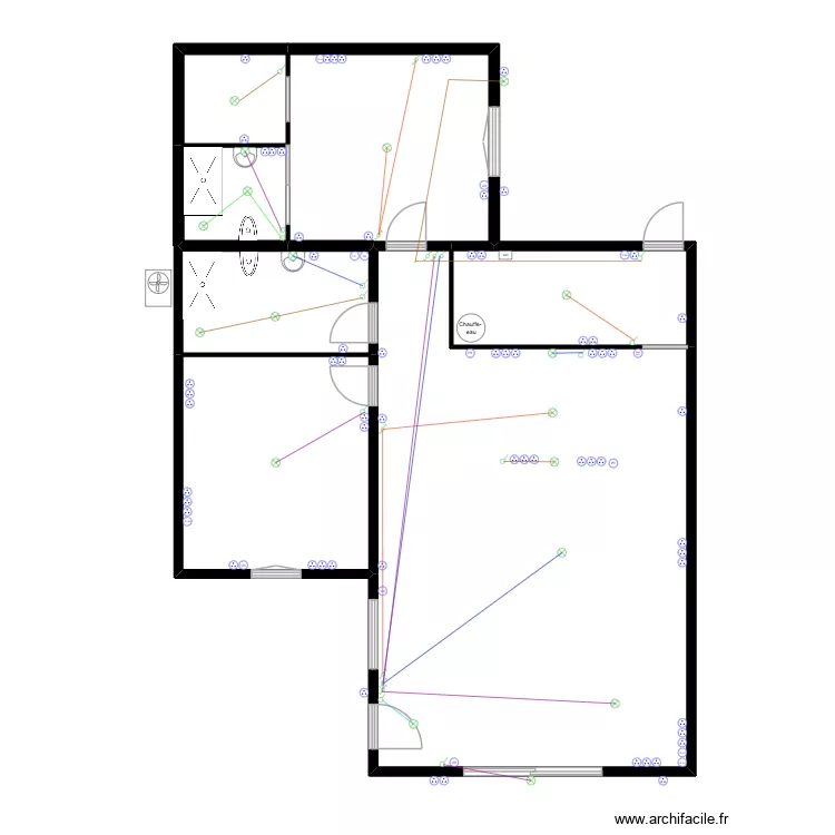 ELECTRICITE interrupteur. Plan de 7  et 113 m²