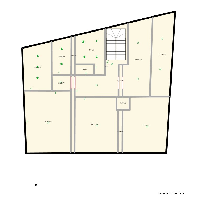 plan essai 1. Plan de 15 pièces et 127 m2