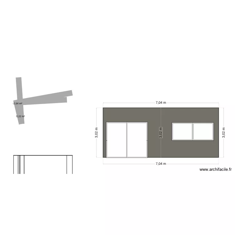 facade terrasse. Plan de facade terrasse. Plan de