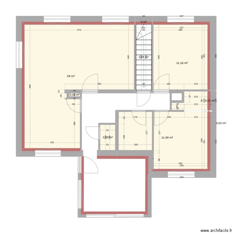 Plan avec isolation idées jerome. Plan de 10 pièces et 55 m2