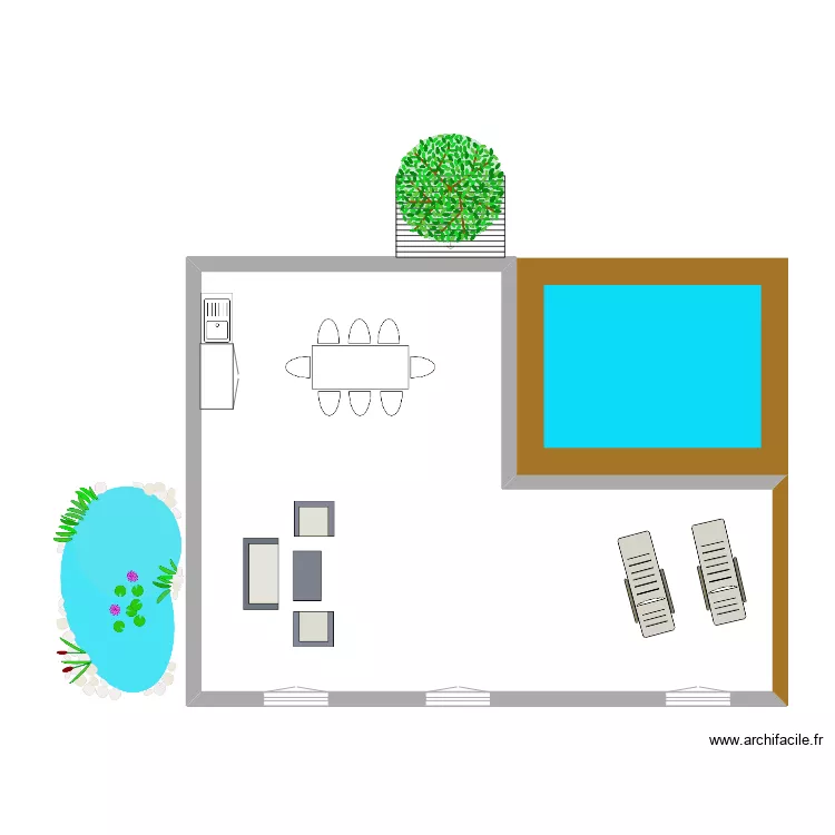 terrasse. Plan de 