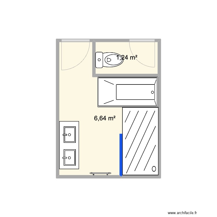 sdb lou ju. Plan de 0 pièce et 0 m2