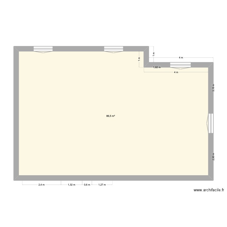 Sous-Sol. Plan de 1 pièce et 87 m2