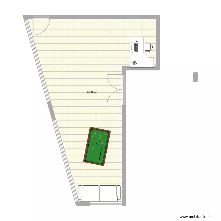 TVAIL DE GRP. Plan de 1  et 49 m²