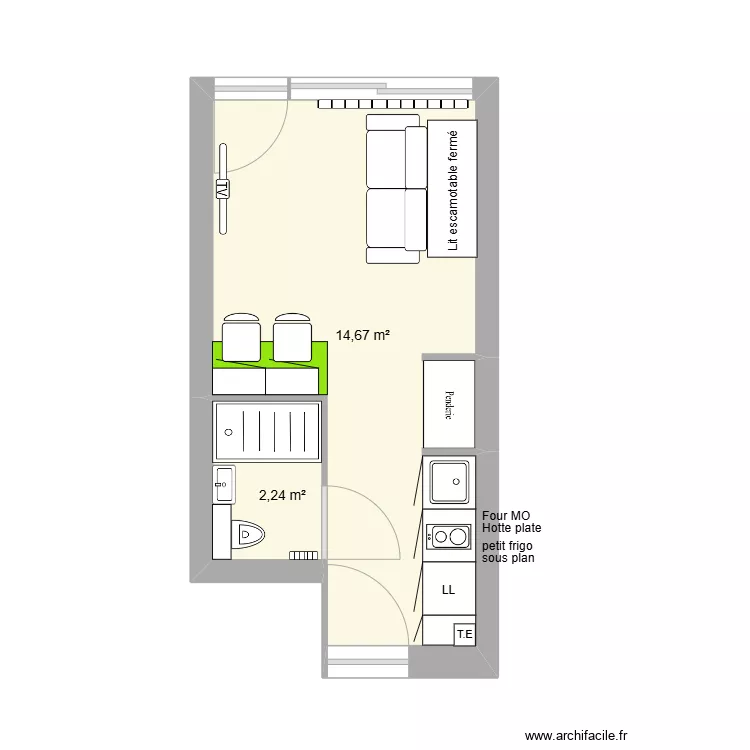 Studio T&C inversion totale. Plan de 