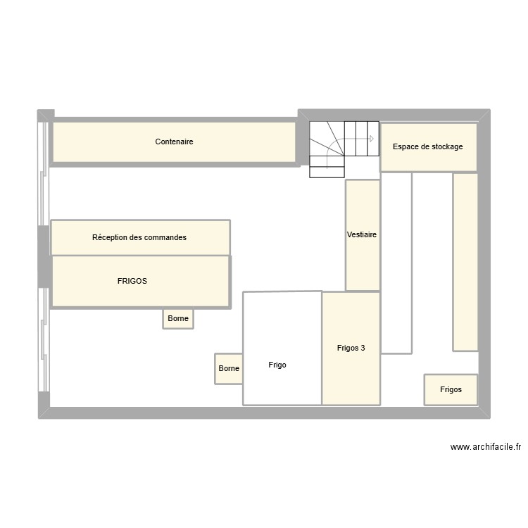 king tacos. Plan de 10 pièces et 25 m2
