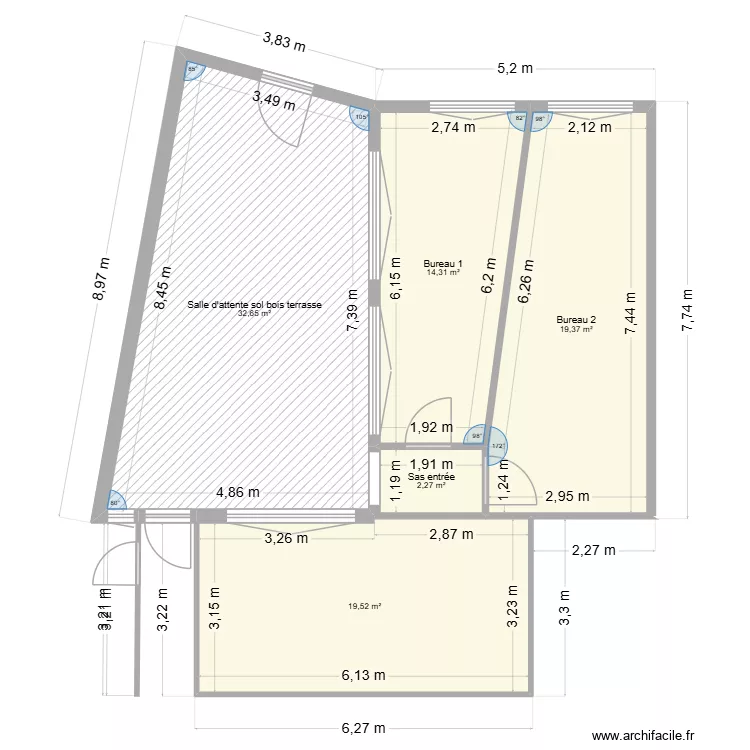 La Ruche Croix - Nouveaux bureau Idée 4. Plan de 5 et 88 m² La Ruche Croix - Nouveaux bureau Idée 4. Plan de 5 et 88 m²