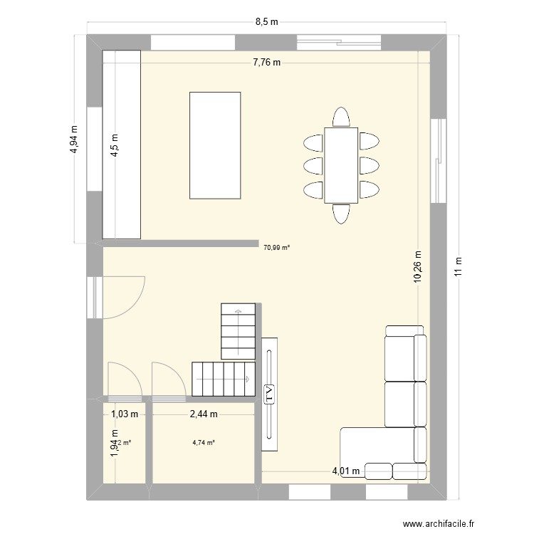 reve2. Plan de 3 pièces et 78 m2