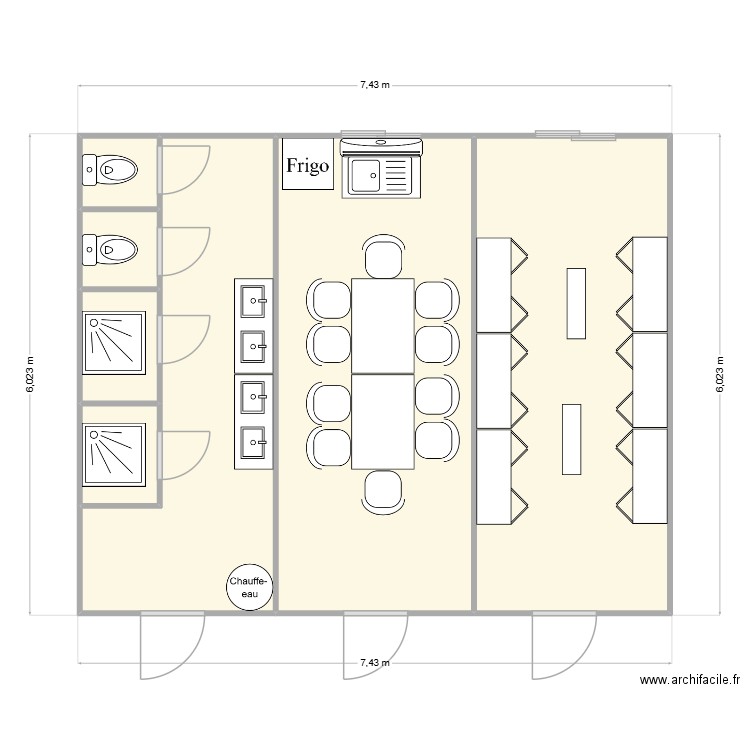 CNR CHANTIER REVENTIN VAUGRIS. Plan de 7 pièces et 42 m2