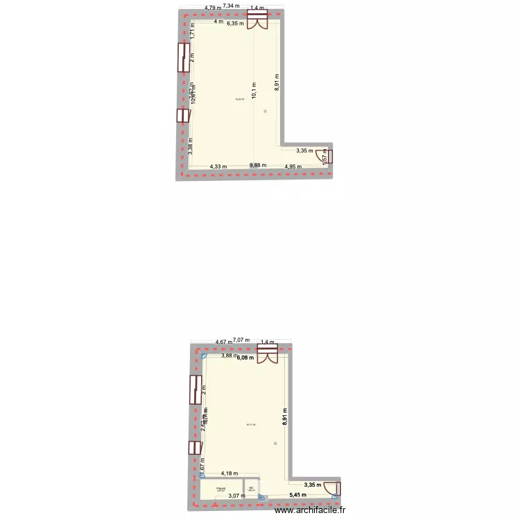 mis&eacute;rieux2. Plan de 4 Pièces et 141 m²